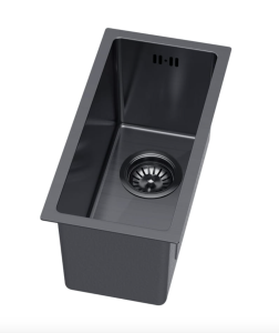 Zlewozmywak stalowy podblatowy jednokomorowy zlew wąski kuchenny czarny PENO