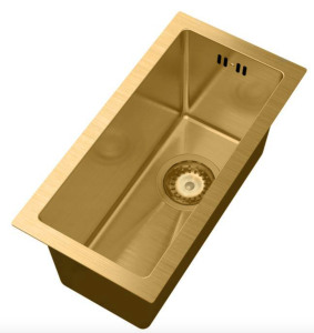 Zlewozmywak stalowy podblatowy jednokomorowy zlew wąski kuchenny złoty PENO