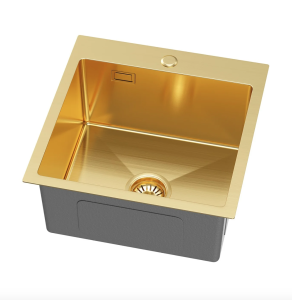 Zlewozmywak stalowy kuchenny jednokomorowy zlew kuchenny stalowy złoty POL
