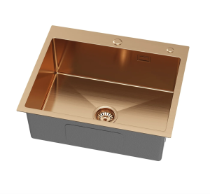 Zlewozmywak stalowy kuchenny jednokomorowy zlew kuchenny różowe złoto FLOE