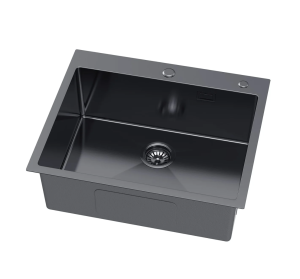 Zlewozmywak stalowy kuchenny jednokomorowy zlew kuchenny stal grafit FLOE