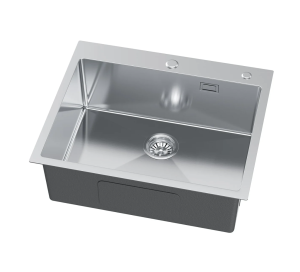 Zlewozmywak stalowy kuchenny jednokomorowy zlew kuchenny stal chrom FLOE
