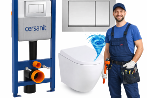 Zestaw podtynkowy WC 7w1 Stelaż Miska WC Deska wolnoopadająca Przycisk GODE