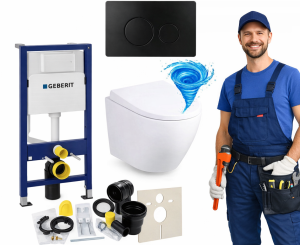 Zestaw podtynkowy WC 7w1 Stelaż Miska WC Deska wolnoopadająca Przycisk PURO