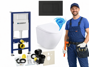 Zestaw podtynkowy WC 7w1 Stelaż Miska WC Deska wolnoopadająca Przycisk SENO