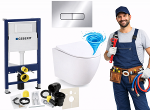 Zestaw podtynkowy WC 7w1 Stelaż Miska WC Deska wolnoopadająca Przycisk WECA