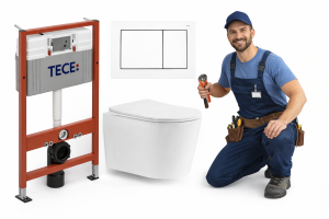 Zestaw podtynkowy WC 7w1 Stelaż Miska WC Deska wolnoopadająca Przycisk CLOE