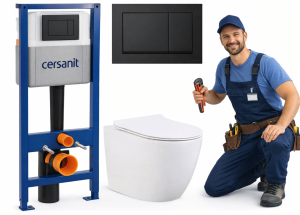 Zestaw podtynkowy WC 7w1 Stelaż Miska WC Deska wolnoopadająca Przycisk FITO