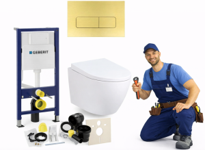 Zestaw podtynkowy WC 7w1 Stelaż Miska WC Deska wolnoopadająca Przycisk FLOR