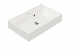 Umywalka naszafkowa 60 ścienna umywalka prostokątna konglomerat biała DOSE