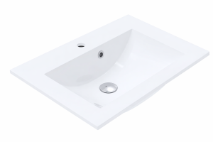 Umywalka biała łazienkowa 60 naszafkowa dolomit prostokątna + otwór LUXO