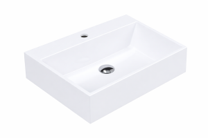 Umywalka biała łazienkowa 60 nablatowa dolomit prostokątna 55x42 cm OMENA