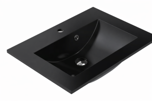 Umywalka czarna łazienkowa 60 naszafkowa konglomerat mała z otworem AURO