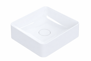 Umywalka biała łazienkowa 45 cm nablatowa konglomerat syfon maskownica LOUN