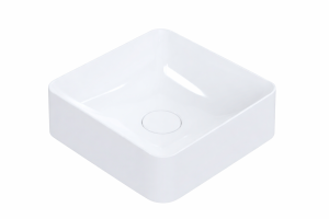 Umywalka biała łazienkowa 40 cm nablatowa konglomerat syfon maskownica HELA