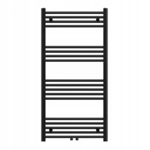 Grzejnik łazienkowy ścienny kaloryfer wodny drabinka 120x60 cm czarny BASER