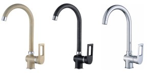 Bateria kuchenna stojąca kran zlewozmywakowy z obrotową wylewką  CORA - 3 kolory