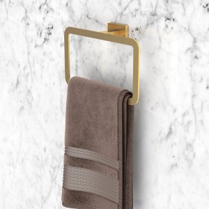 Uchwyt na ręcznik kwadratowy złoty