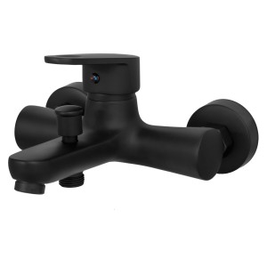 Bateria wannowo natryskowa ścienna mosiężna jednouchwytowa czarna BENCO