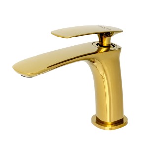 Bateria umywalkowa stojąca nablatowa bateria do łazienki kran złota - ROCCO