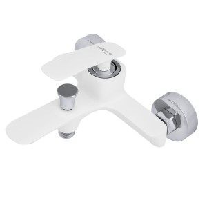 Bateria wannowa ścienna łazienkowa natryskowa kran do wanny biała - ROCCO