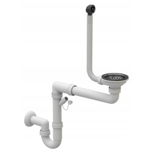 Syfon manualny przyścienny czarny 1 komora