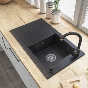 Zestaw LILA - zlew+ bateria BETA + dozownik do płynu + syfon