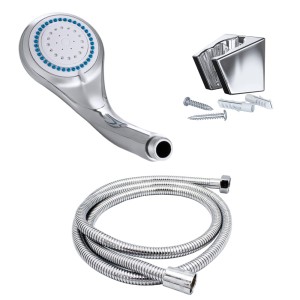 Zestaw natryskowy zestaw łazienkowy słuchawka 5-funkcyjna + wąż chrom HUNO