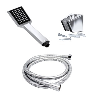 Zestaw natryskowy zestaw łazienkowy słuchawka 1-funkcyjna + wąż chrom FUNA