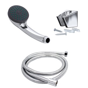 Zestaw natryskowy zestaw łazienkowy słuchawka 1-funkcyjna + wąż chrom GANO