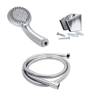 Zestaw natryskowy zestaw łazienkowy słuchawka 5-funkcyjna + wąż chrom MARO