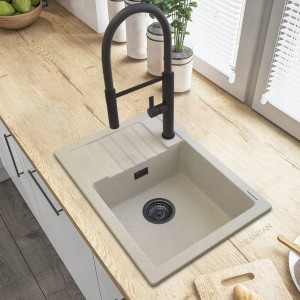 Zestaw Argos - zlewozmywak + bateria Fuss czarna + syfon czarny