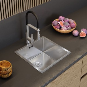 Zlewozmywak stalowy jednokomorowy podblatowy chrom Bari44