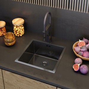 Zlewozmywak stalowy podblatowy jednokomorowy podwieszany Bari44