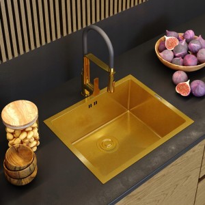 Zlewozmywak stalowy duży jednokomorowy Bari 54 złoty