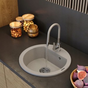 Zlewozmywak granitowy okrągły kuchenny jednokomorowy Arno