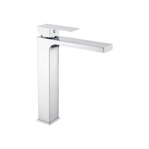 Bateria umywalkowa stojąca kran łazienkowy kwadratowa wysoka chrom LAVEO