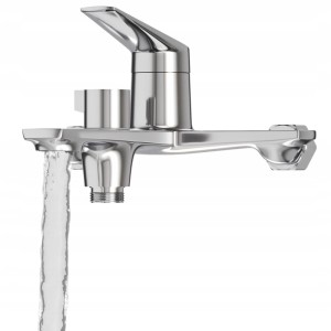Bateria wannowo-natryskowa kran mosiężny ceramiczna głowica chrom - NOLA