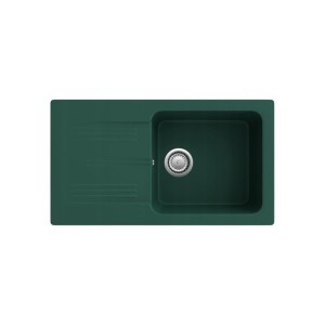 Zlewozmywak granitowy z ociekaczem butelkowa zieleń Ada
