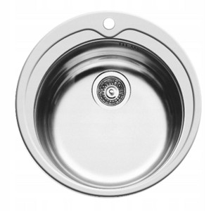 Zlewozmywak stalowy okrągły jednokomorowy Pyramis KIBA gładki inox