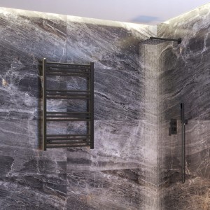 Grzejnik łazienkowy czarny drabinkowy 60 x 100 cm montaż 180 Breno