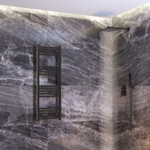 Grzejnik łazienkowy czarny drabinkowy 40 x 120 cm montaż 180 Breno