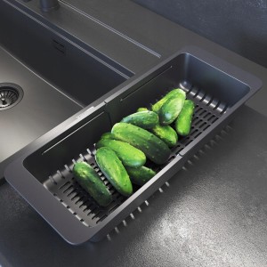 Organizer do zlewozmywaka koszyk składany ociekarka czarny